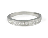 14k White Gold Princess Cut Diamond Band