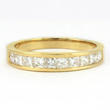 14k Yellow Gold Princess Cut 10-Diamond Wedding / Anniversary Band