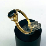 18k Yellow Gold Sapphire Diamond Ring, 0.86/0.08 ct