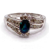 14k White Gold Sapphire / Diamond Ring