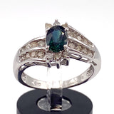 14k White Gold Sapphire / Diamond Ring