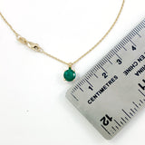 14k Yellow Gold Emerald Pendant and Chain Necklace