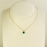 14k Yellow Gold Emerald Pendant and Chain Necklace