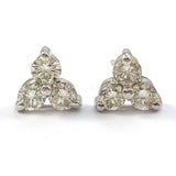 14k White Gold Diamond Studs, 0.90ct