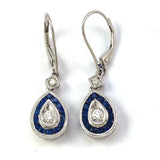 14k White Gold Sapphire Diamond Earrings