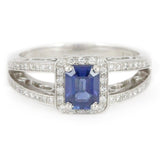 Platinum Sapphire & Diamond Ring