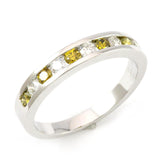 14k White Gold Yellow and White Diamond Anniversary Band, (0.50 tdw)