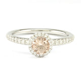 14k White Gold Morganite and Diamond Ring, (0.70 tdw)