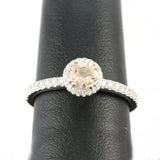 14k White Gold Morganite and Diamond Ring, (0.70 tdw)