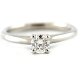 14k White Gold Solitaire Round Brilliant Diamond Engagement Ring