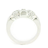14k White Gold 3-Stone Cubic Ring