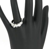 14k White Gold 3-Stone Cubic Ring
