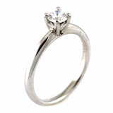 14k White Gold Solitaire Round Brilliant Diamond Engagement Ring