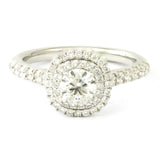 14k White Gold Halo Diamond Ring