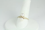 14k Yellow Gold Ring with Cultured Pearl/Diamond