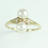 14k Yellow Gold Ring with Cultured Pearl/Diamond