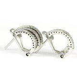 14k White Gold Diamond Half-Hoop Earrings