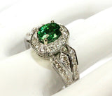 18k White Gold Tsavorite / Diamond Ring