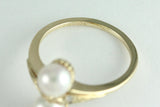14k Yellow Gold Ring with Cultured Pearl/Diamond