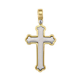 Yellow and White Fancy Gold Bottany Cross Pendant • 14k 18k