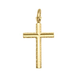 Yellow Gold Patterned Cross Pendant • 10k 14k 18k