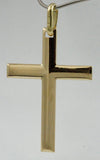 Simple Large Yellow Gold Cross Pendant • 14k 18k