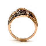 Vintage Antique 14k Rose Gold Diamond Ring, 126 Diamonds, 1.10 ct. with Appraisal