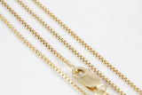 Yellow Gold Box Chain Necklace