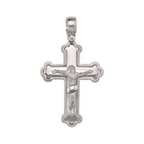 White Gold Crucifix Cross Bottony Pendant • 14k 18k