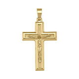 Yellow Gold Crucifix Cross Pendant • 10k 14k 18k