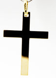 Simple Large Yellow Gold Cross Pendant • 14k 18k