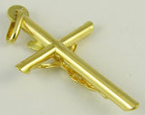 Yellow Gold Small Crucifix Cross Pendant • 10k 14k 18k