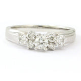 Vintage Antique 14k White Gold 7-Stone Diamond Engagement Ring, 0.55 ct.