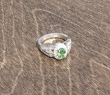 18k White Gold Tsavorite / Diamond Ring