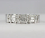 14k White Gold Diamond Art Band