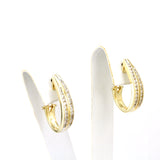 14k Yellow Gold Diamond Huggie Earring