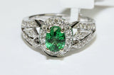 18k White Gold Tsavorite / Diamond Ring