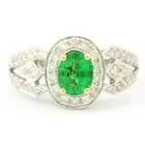 18k White Gold Tsavorite / Diamond Ring